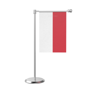 L Shape Table Indonesia Table Flag With Stainless Steel Base And Pole