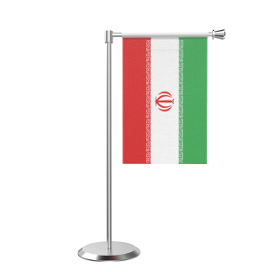 L Shape Table Iran Table Flag With Stainless Steel Base And Pole