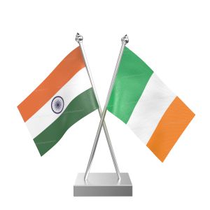 Ireland Table Flag With Stainless Steel Square Base And Pole