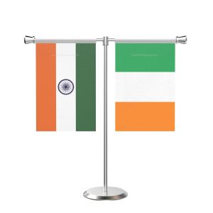 Ireland T Shaped Table Flag with Stainless Steel Base and Pole