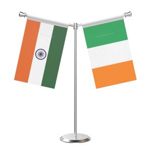 Y Shaped Ireland Table Flag with Stainless Steel Base and Pole