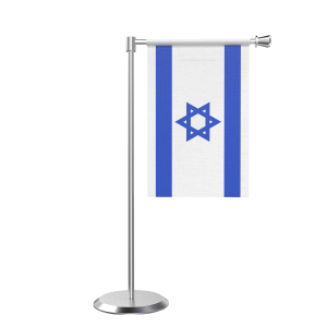 L Shape Table Israel Table Flag With Stainless Steel Base And Pole