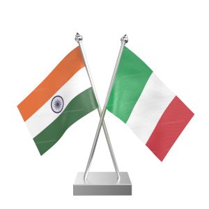 Italy Table Flag With Stainless Steel Square Base And Pole