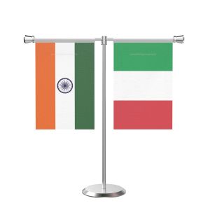 italy T Shaped Table Flag with Stainless Steel Base and Pole