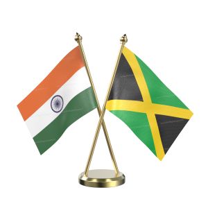Jamaika Table Flag With Brass Base And Brass Pole