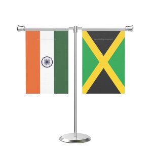 Jamaika T Shaped Table Flag with Stainless Steel Base and Pole