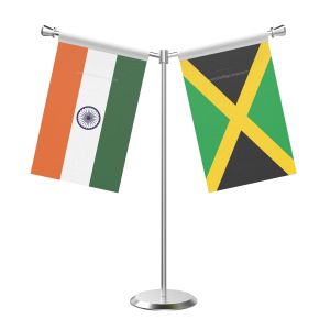 Y Shaped Jamaika Table Flag with Stainless Steel Base and Pole