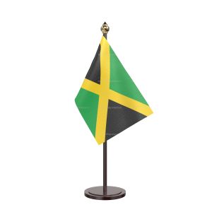 Jamaica Table Flag With Black Acrylic Base And Gold Top