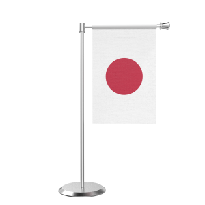 L Shape Table Japan Table Flag With Stainless Steel Base And Pole