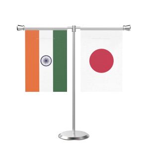 Japan T Shaped Table Flag with Stainless Steel Base and Pole