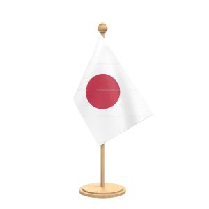 japan Table Flag With wooden Base And wooden pole