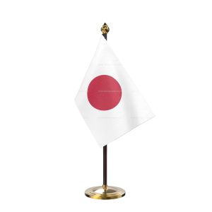 japan Table Flag With Golden Base And Plastic pole