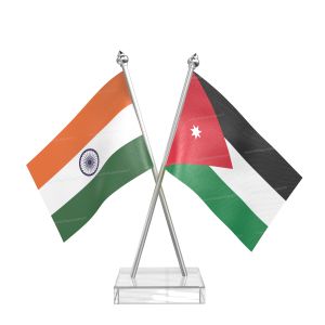 Jordan Table Flag With Stainless Steel pole and transparent acrylic base silver top