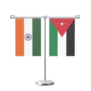 Jordan T Shaped Table Flag with Stainless Steel Base and Pole