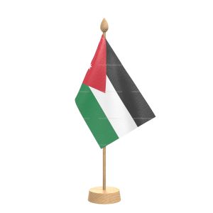 Jordan Table Flag With Wooden Base and 15" Wooden Pole