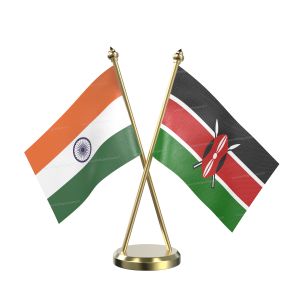 Kenya Table Flag With Brass Base And Brass Pole