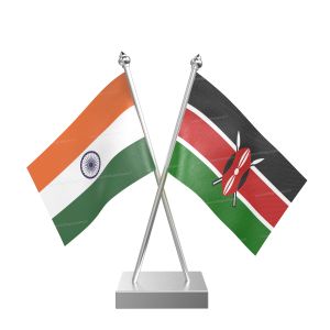 Kenya Table Flag With Stainless Steel Square Base And Pole