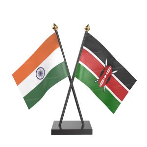 Kenya Table Flag With Black Acrylic Base And Gold Top
