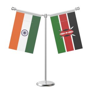 Y Shaped Kenya Table Flag With Stainless Steel Base And Pole
