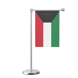 L Shape Table Kuwait Table Flag With Stainless Steel Base And Pole