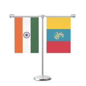 Latin T Shaped Table Flag with Stainless Steel Base and Pole