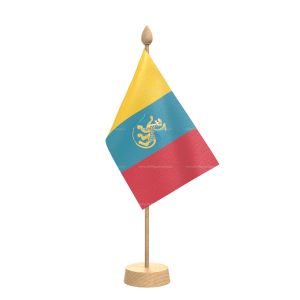 Latin Table Flag With Wooden Base and 15" Wooden Pole