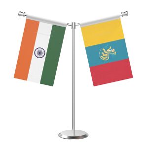 Y Shaped Latin Table Flag With Stainless Steel Base And Pole