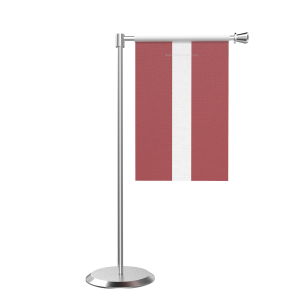 L Shape Table Lativa Table Flag With Stainless Steel Base And Pole