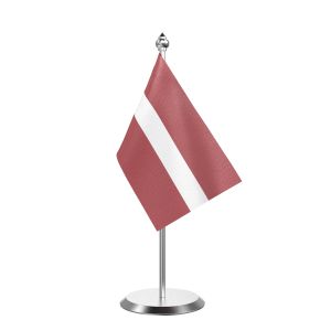 Single Lativa Table Flag with Stainless Steel Base and Pole with 15" pole