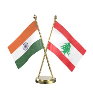 Lebanon Table Flag With Brass Base And Brass Pole