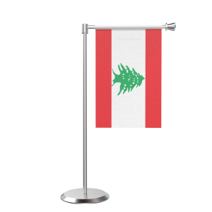 L Shape Table Lebanon Table Flag With Stainless Steel Base And Pole