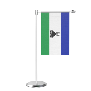 L Shape Table Lesothos Table Flag With Stainless Steel Base And Pole