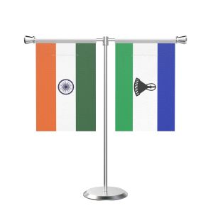 Lesothos T Shaped Table Flag with Stainless Steel Base and Pole