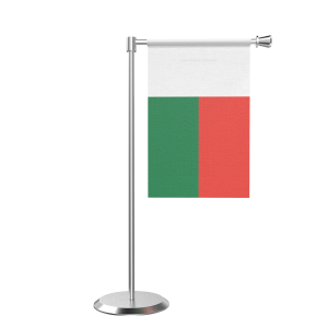 L Shape Table Madagascar Table Flag With Stainless Steel Base And Pole
