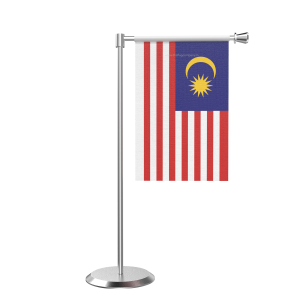 L Shape Table Malaysia Table Flag With Stainless Steel Base And Pole