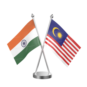 Malaysia Table Flag With Stainless Steel Base and Pole
