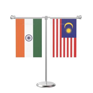 Malaysia T Shaped Table Flag with Stainless Steel Base and Pole