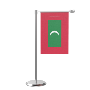 L Shape Table Maldives Table Flag With Stainless Steel Base And Pole