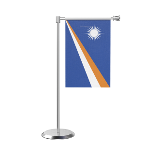 L Shape Table Marshall Islands Table Flag With Stainless Steel Base And Pole