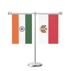 Monaco T Shaped Table Flag with Stainless Steel Base and Pole