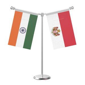 Y Shaped Monaco Table Flag With Stainless Steel Base And Pole
