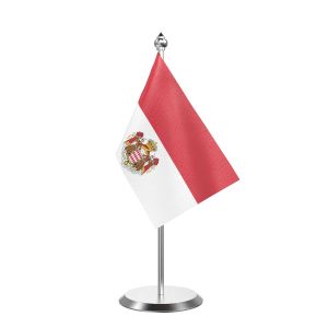 Single Monaco Table Flag with Stainless Steel Base and Pole with 15" pole