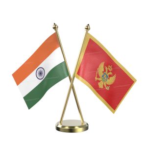 Montenegro Table Flag With Brass Base And Brass Pole