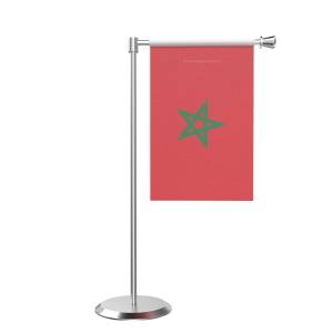L Shape Table Morocco Table Flag With Stainless Steel Base And Pole