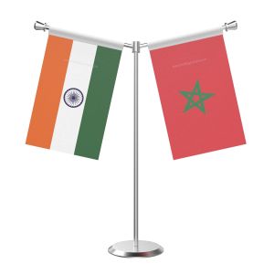 Y Shaped Morocco Table Flag With Stainless Steel Base And Pole