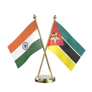Mozambique Table Flag With Brass Base And Brass Pole