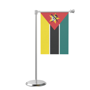 L Shape Table Mozambique Table Flag With Stainless Steel Base And Pole