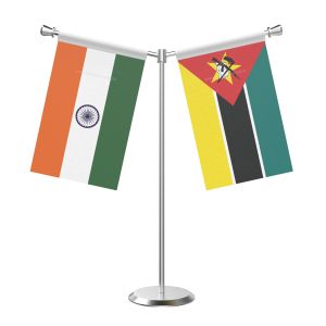 Y Shaped Mozambique Table Flag With Stainless Steel Base And Pole