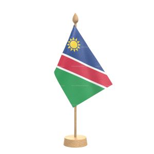 Nambia Table Flag With Wooden Base and 15" Wooden Pole