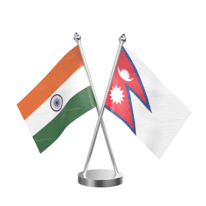 Nepal Table Flag With Stainless Steel Base and Pole
